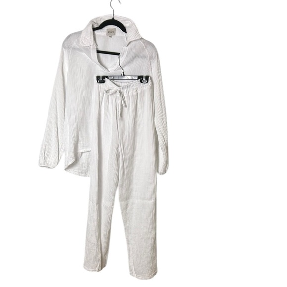 CHARLI Selina cotton set,crinkle sheer top,matching wide leg pants,PTP 22” Italy - Picture 9 of 14